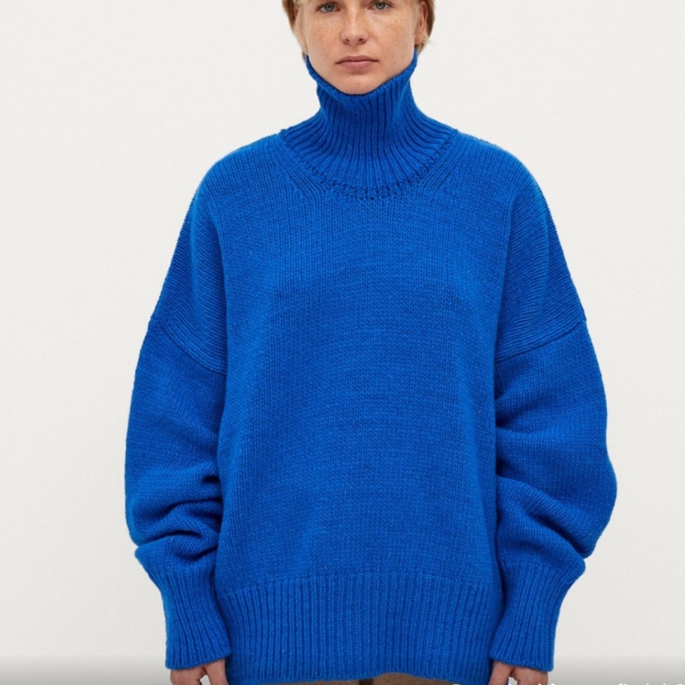 Babaa Jumper no17 Winterskies Eco wool One Size Blue Sweater Pullover